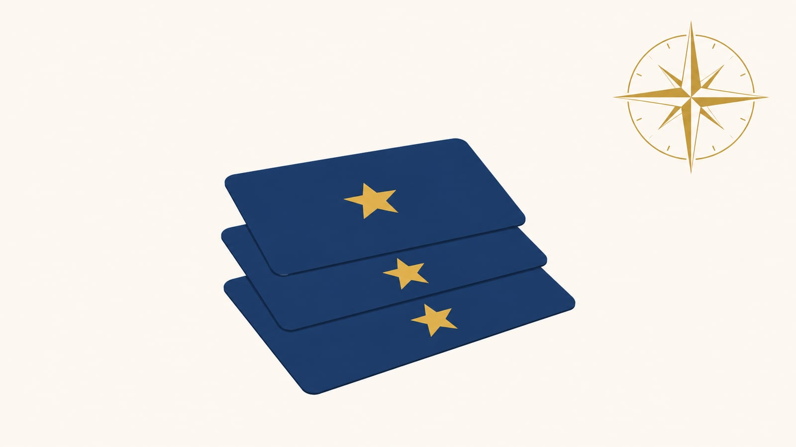 Three curated job cards stacked neatly, each marked with a gold star, representing a daily curated feed